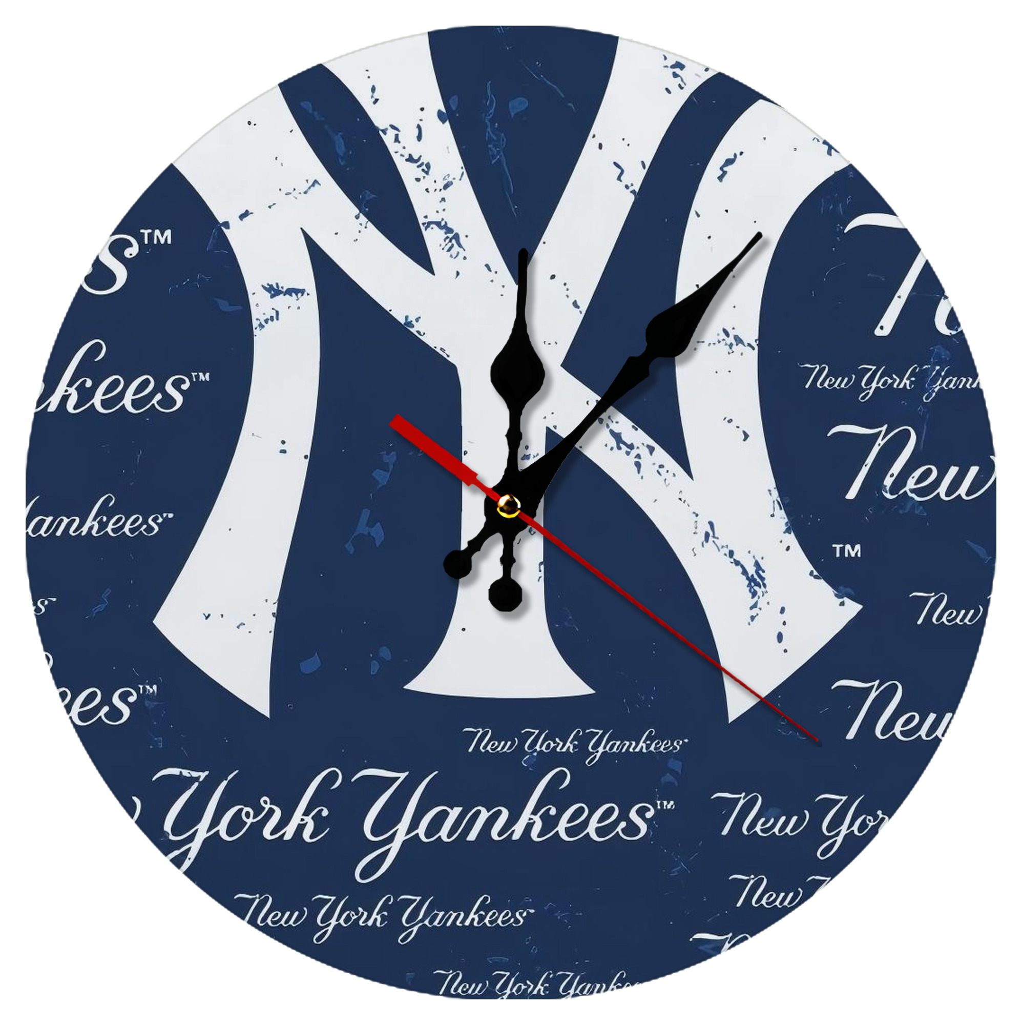 New York Yankees 117 Silent Round Wall Clock – Modern & Stylish DIY Design, Durable Wood Construction, Easy To Install – Perfect For Office, Bedroom, Living Room, And More